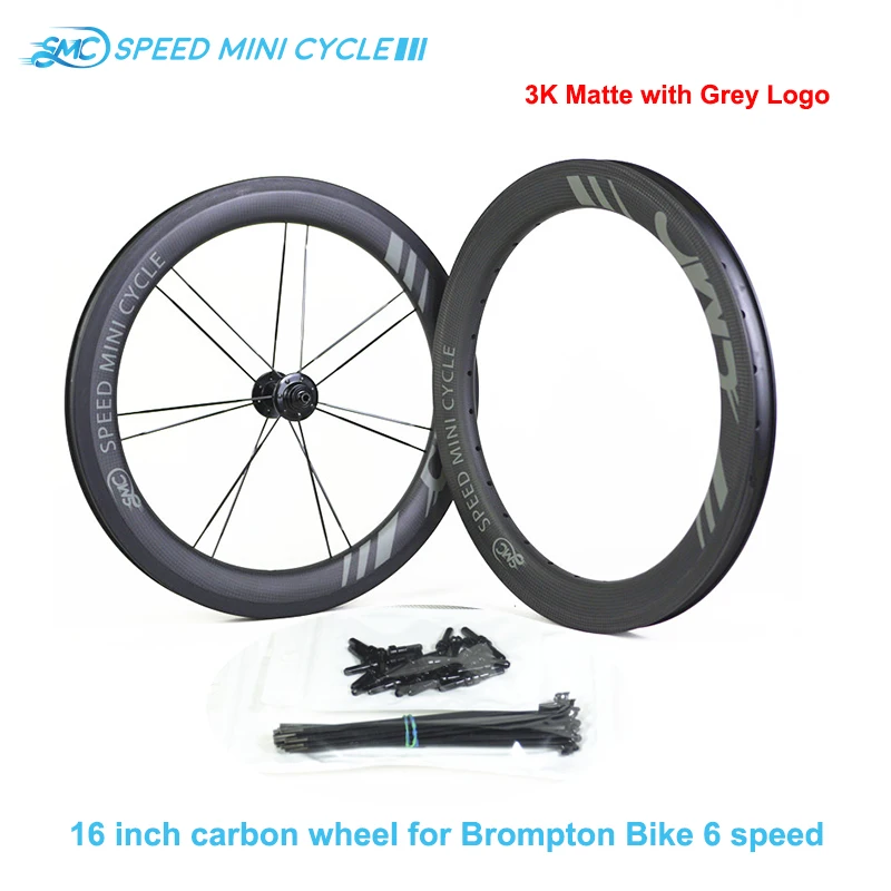 SMC 1" углеродное колесо 74 мм Hubsmith концентратор 6 скоростей Brompton EZO/TPI керамическое Brompton Велосипедное колесо электрические велосипеды скоростной мини цикл