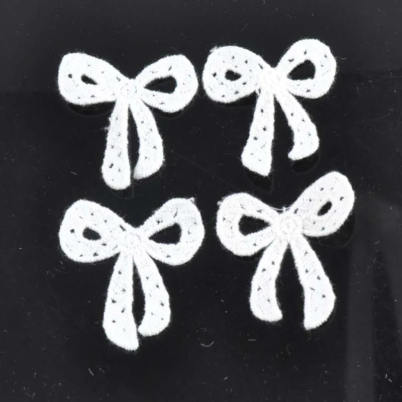 10 шт./лот Кружевная аппликация с бантом сетчатая отделка для одежды аксессуары