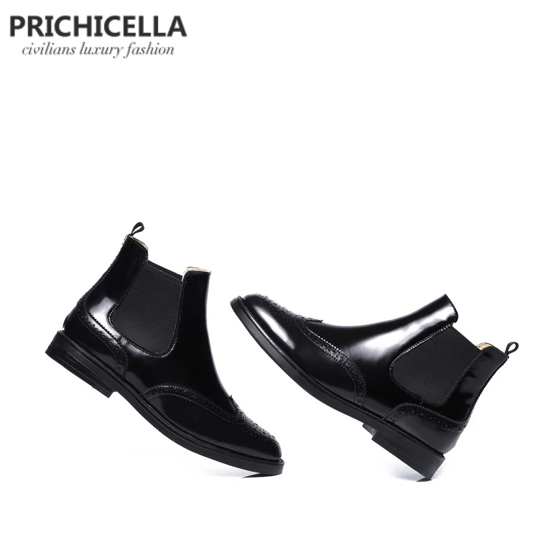 Женские ботинки челси из натуральной кожи на плоской подошве|chelsea boots|leather chelsea