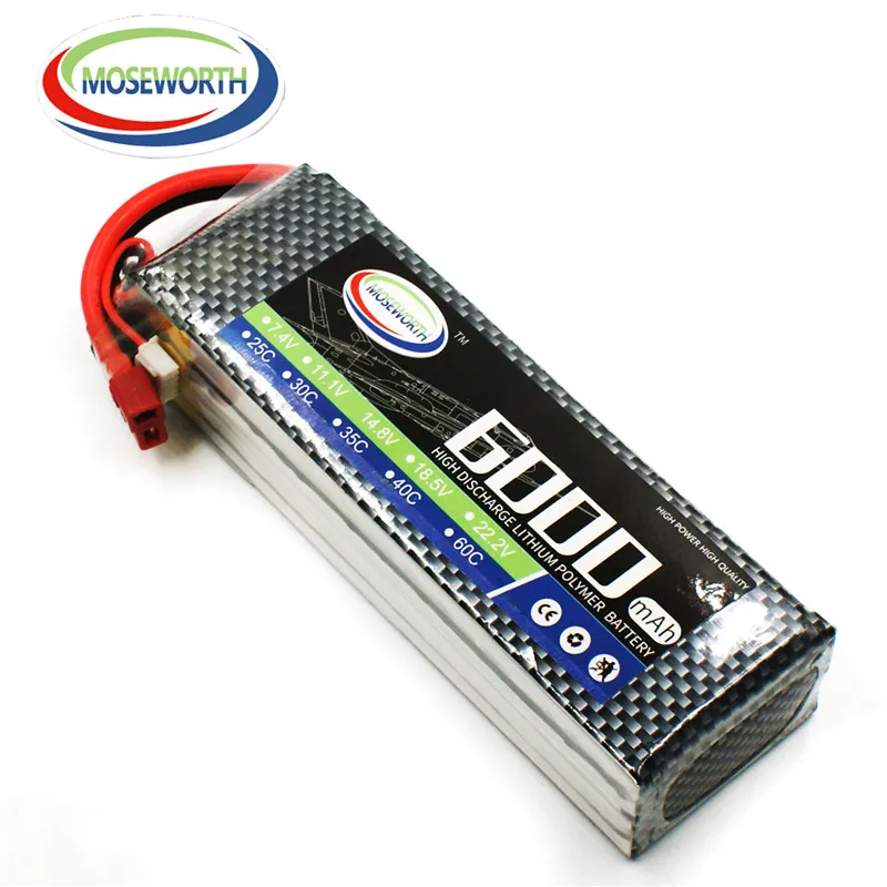 Батареи 4S 14 8 V 6000 мА/ч 60C RC игрушки LiPo Батарея для вертолет Дрон самолет