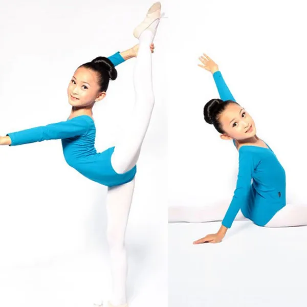 Купальник с длинными рукавами Детский костюм для балета гимнастики катания на