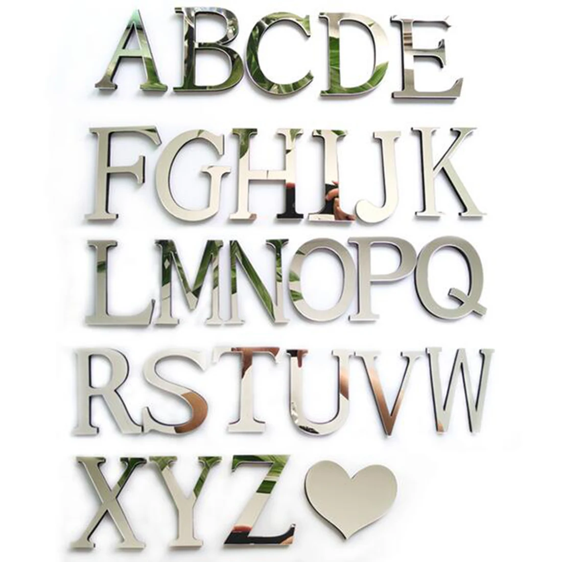 Новый стиль украшение для дома английский зеркальный настенный стикер алфавит