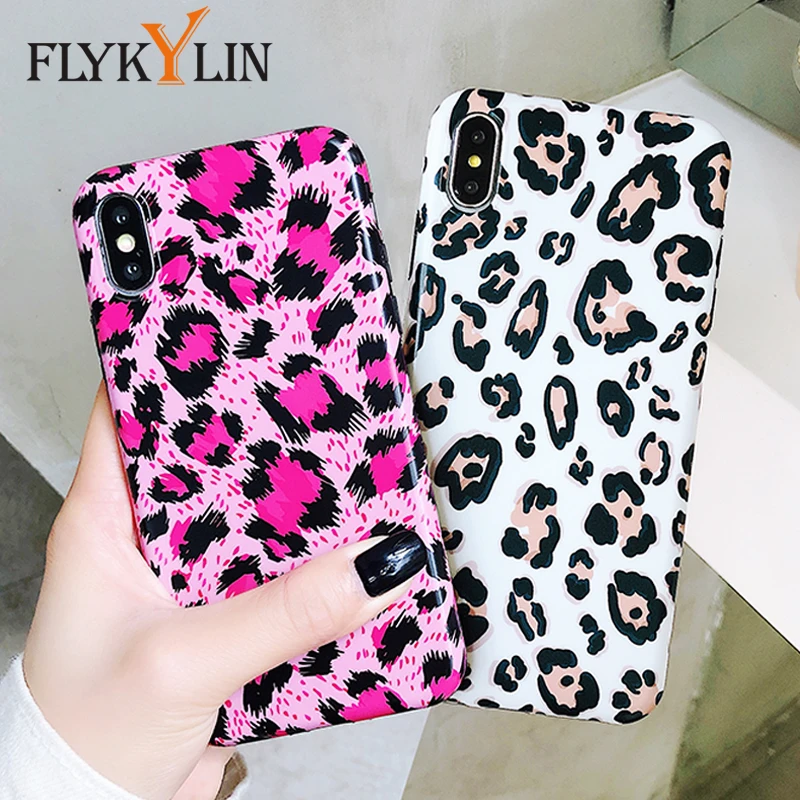 FLYKYLIN Leopard Case For iphone XS Max X XR 6 6S 7 8 Plus Phone Cases Retro Art Flwoers Back Cover Soft TPU Silicone Coque Capa |