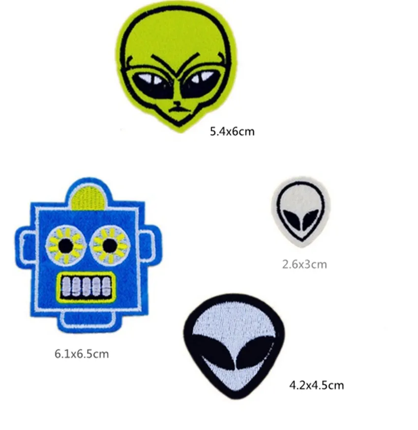 Оптовая Продажа партия вышитых чужеродных Robo железных пластырей diy мальчиков