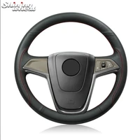 shining wheat black genuine leather car steering wheel cover for buick excelle xt gt encore opel mokka