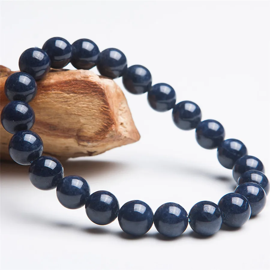 Женские браслеты из натурального синего сапфира 9 мм | Украшения и аксессуары