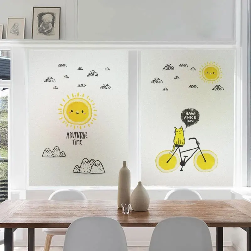 Стеклянная пленка Happy Lemon по индивидуальному размеру наклейка на окна без клея