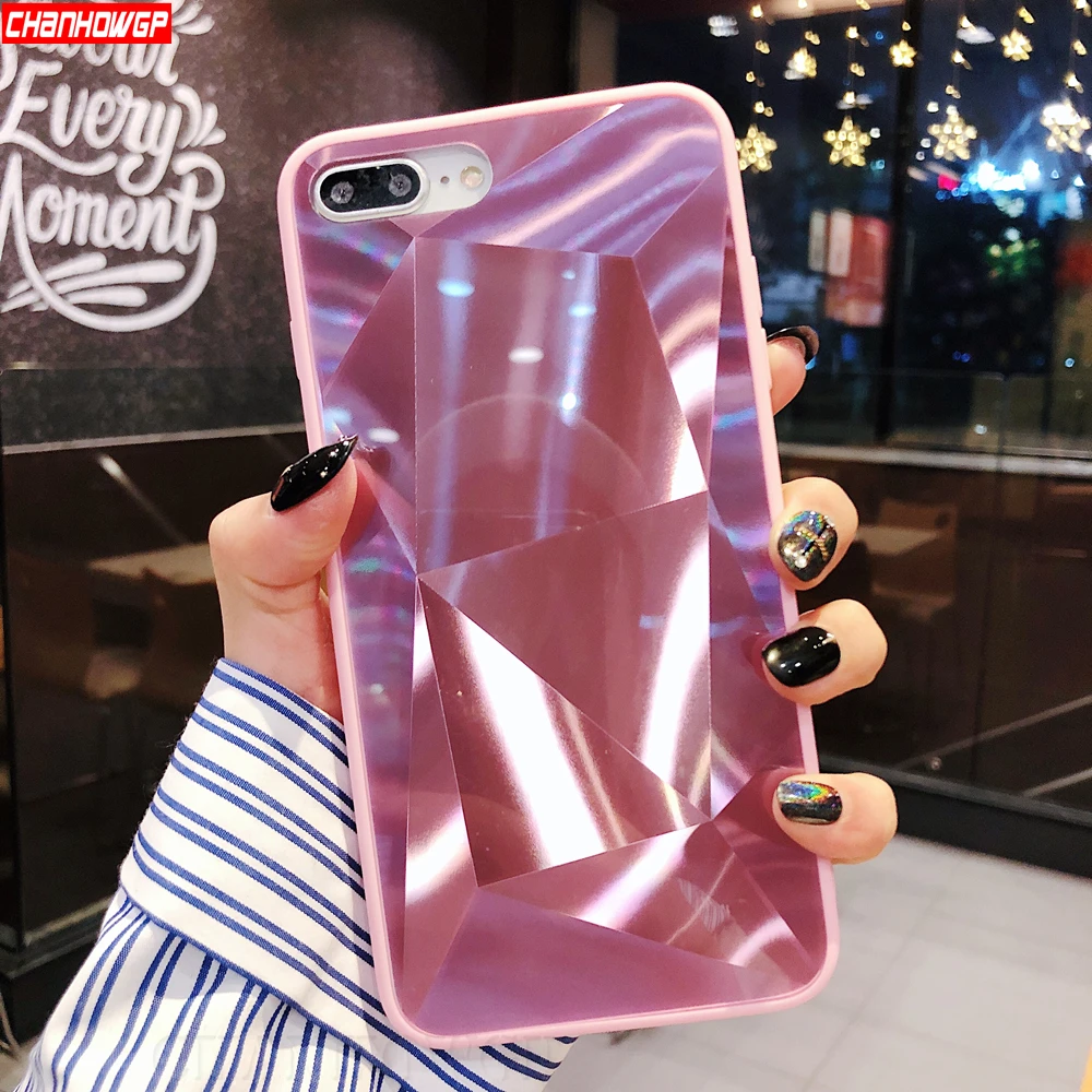 Зеркальный чехол с 3D бриллиантами для iPhone XS Max XR X 6 6s 7 8 plus роскошный мягкий из ТПУ xs