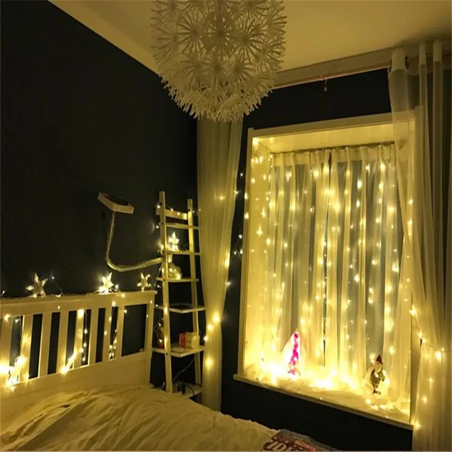 В наличии AC220V 3M x 2M 204LED новогодний Рождественский гирлянда Рождественская