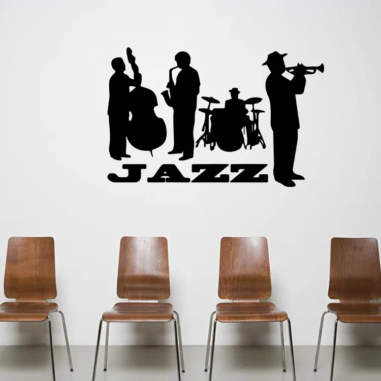

Jazz Concert Art Mural Decor Sticker Jazz Lover Home Decor Wallpaper Decoration Decal Musical Instrument Jazz Graphic Poster