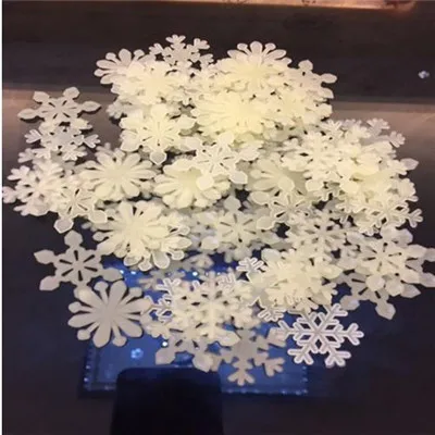 % 50 шт 3D Снежинка в темноте светящаяся флуоресцентная пластиковая наклейка на