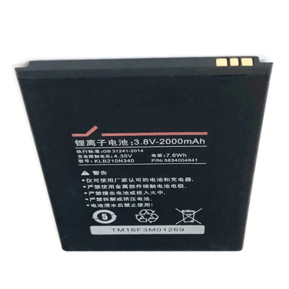 Сменный аккумулятор KLB210N340 3 8 В 2000 мАч для KONKA R1 R5 Vivax FLY 2|Аккумуляторы мобильных