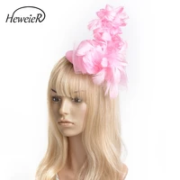 2019 new fashion fascinator hat flower feather net mini top hat cap lady women party headwear hair clip cocktail bridal hairpin