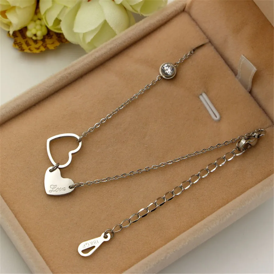 Martick высокое качество подвеска с двойными сердцами цепочка сияющими кубическими