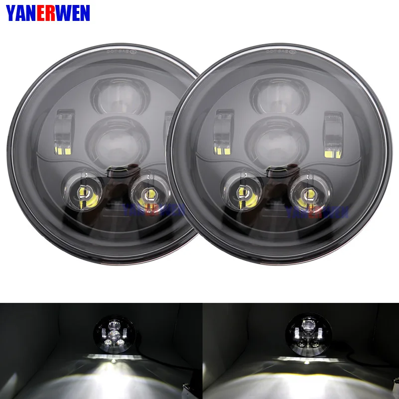 

DOT Approved 7 Inch Round LED Headlights Hi/lo Beam for Jeep Wrangler Jk Tj Lj Cj Rubicon Sahara Hummer H1 H2 H6012 H6014