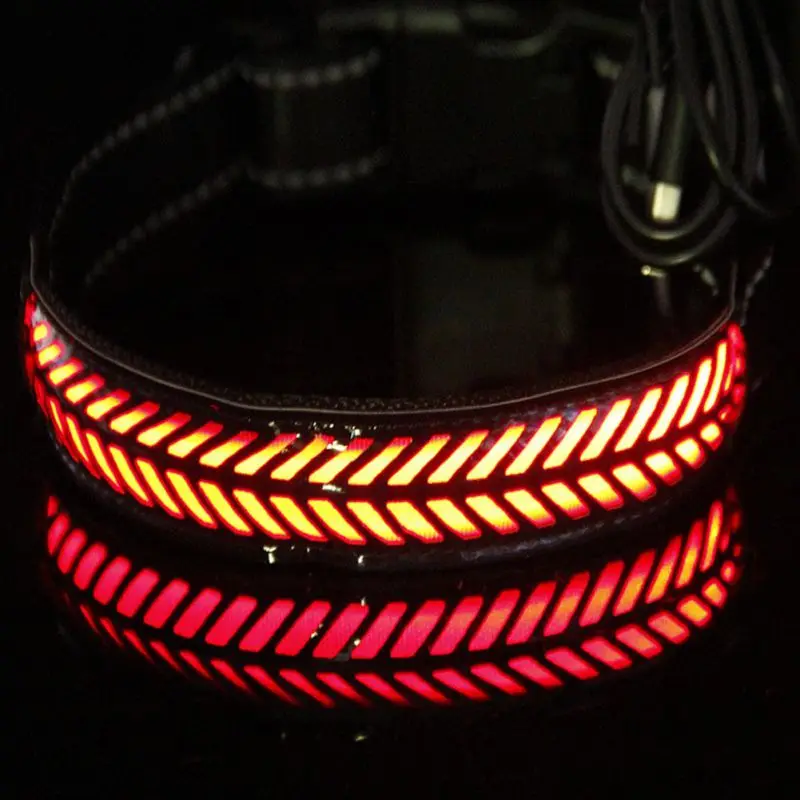 USB Перезаряжаемые Pet Воротник загорелась из искусственной кожи светодиодный ошейник для собаки Advanced светящееся ожерелье, Регулируемая Pet безопасности Воротник