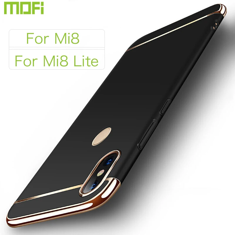For Xiaomi Mi8 Case Mofi Lite Cover Hard Back Luxury Capa Coque Funda Mi 8 Black Red Gold |