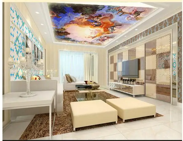 3d фото обои потолочные фрески солнце поднимается Френки на эпохи Возрождения |