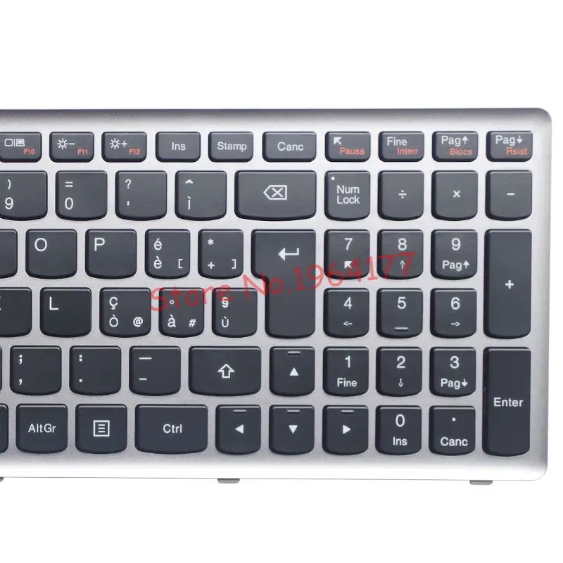 Клавиатура Italian IT для Lenovo Ideapad Z710 U510 клавиатура ноутбука Серебристая Рамка с