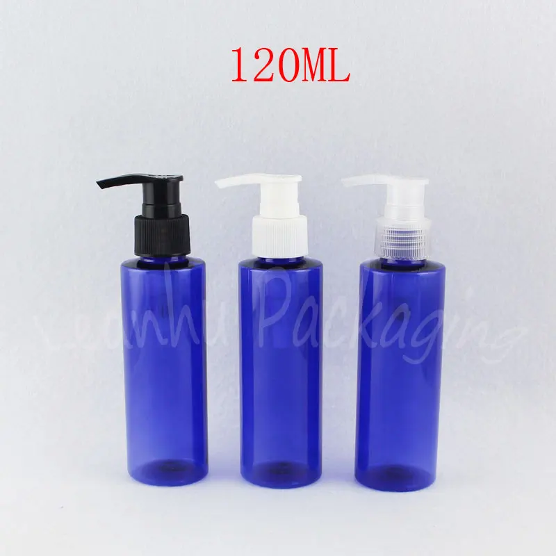 120ML Blue Flat Shoulder Plastic Bottle , 120CC Lotion / Skin Care Cream Sub-bottling , Empty Cosmetic Container ( 40 PC/Lot )