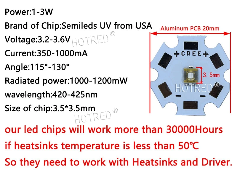 3 Вт 3535 10 Вт 5050 полу светодиодный s светодиодный УФ Фиолетовый 365nm 405nm 420nm светильник светодиодный светильник-диод/УФ-очиститель воздуха/бактерицидный