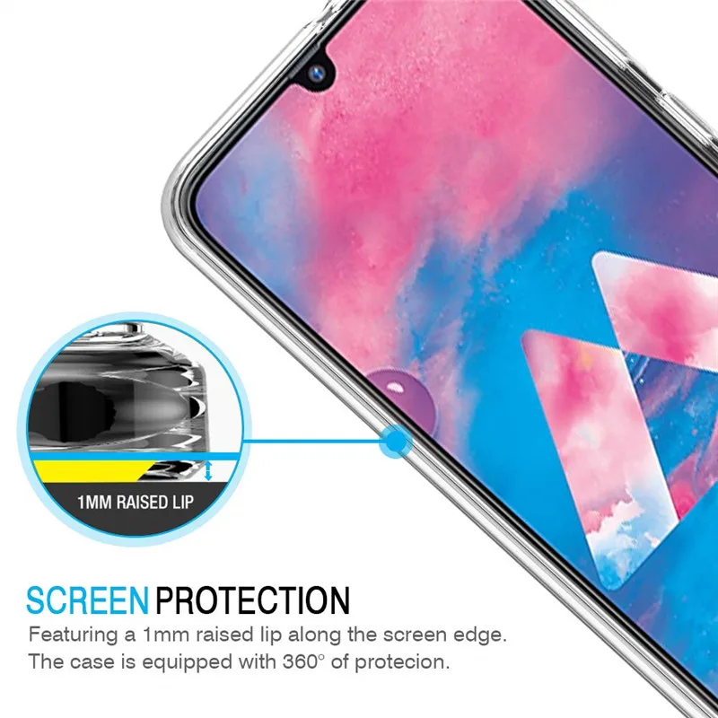 Transparent Soft TPU Case For Samsung Galaxy M30 Phone Silicone Cover M10 M20 SM-M305F/DS Clear |