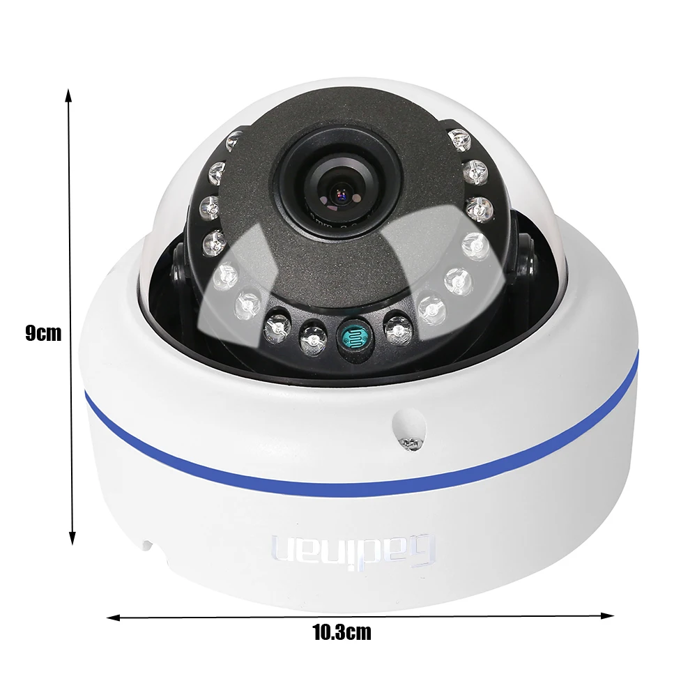 Металлическая купольная камера видеонаблюдения GADINAN AHD 1080P 2 МП с защитой от