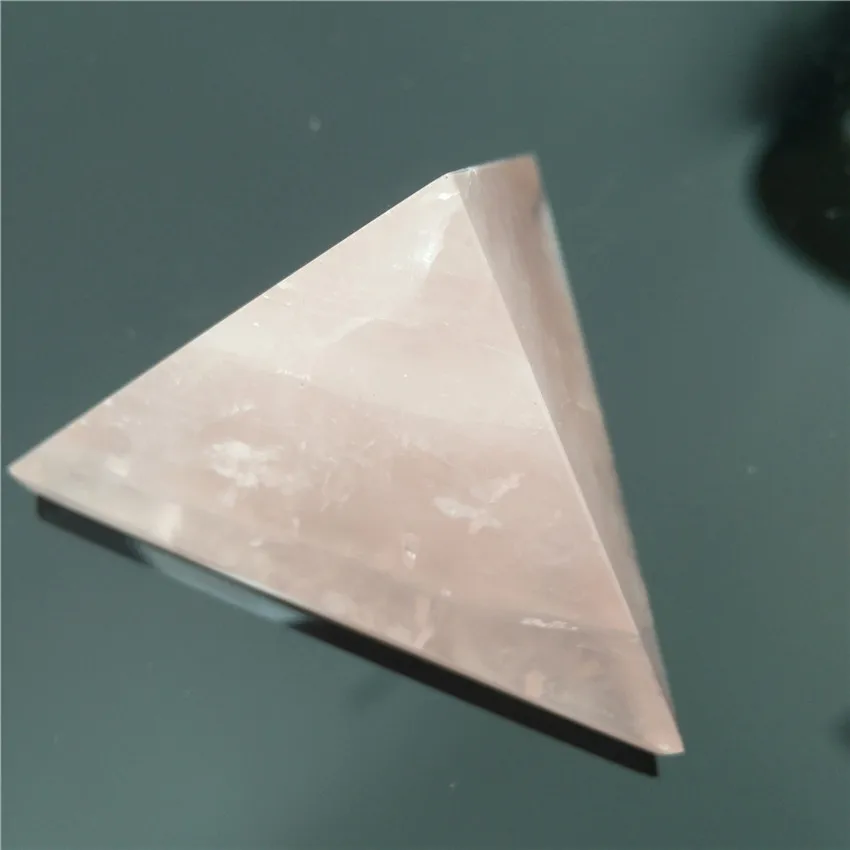 Розовый кристалл Tetrahedron Пирамида камень камни Кристаллы Wicca Cristal Islande Pierre Naturelle