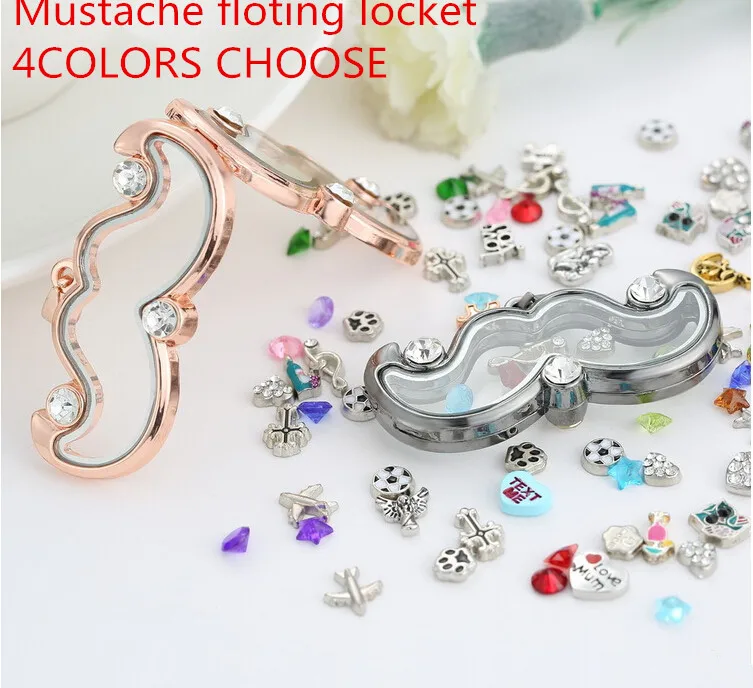 Мода Усы плавающей очарование медальон памяти живых Стекло кулон Цепочки и