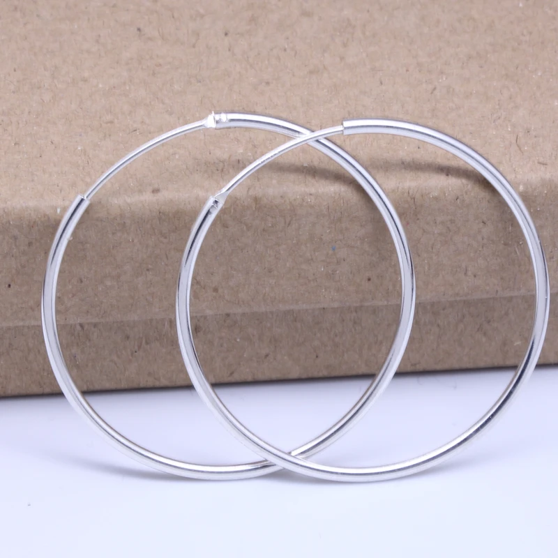 Женские серьги кольца из серебра 925 пробы 50 мм|big hoop earrings|fashion earringshoop earrings |