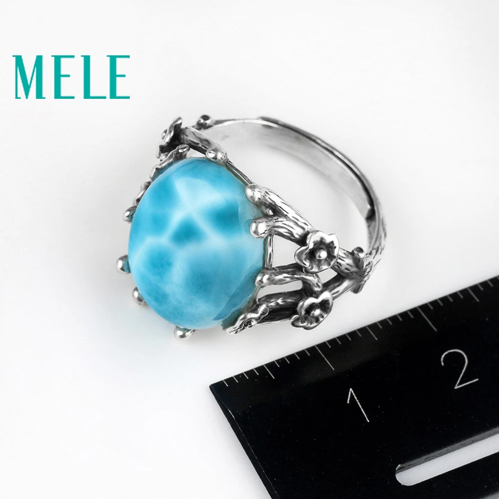 Женские винтажные кольца из стерлингового серебра с цветком сливы 11x15 мм большие