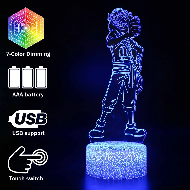 7 цветов Изменение Настольная лампа с экшн фигурками 3D USB Led Иллюзия настольная