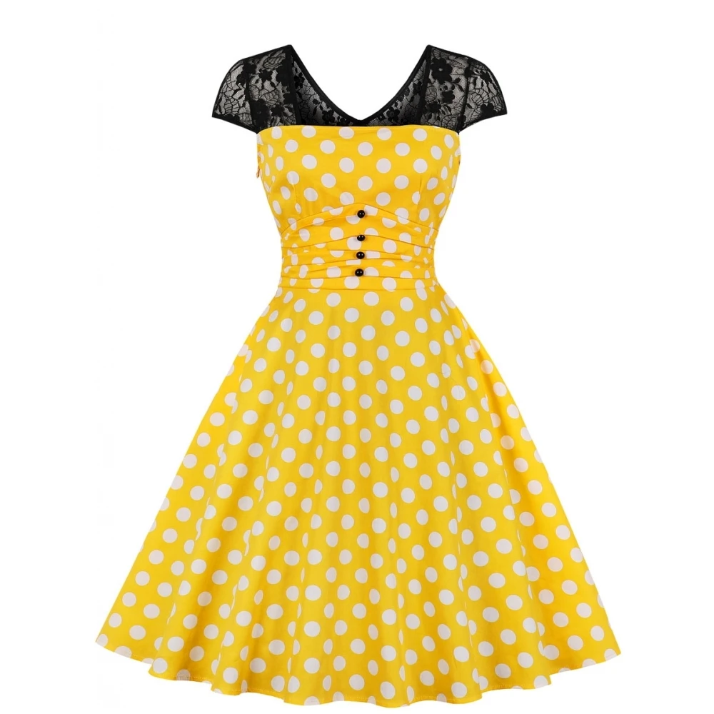 Женское винтажное платье в горошек на лето 2019 | Женская одежда