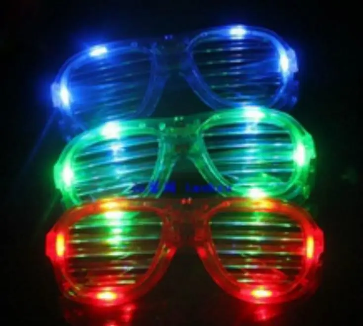 

Shutters led Glow glasses concert cheer Halloween props dance Fluorescence luminous glasses Toy Christmas DHL gifts 1000pcs/lot