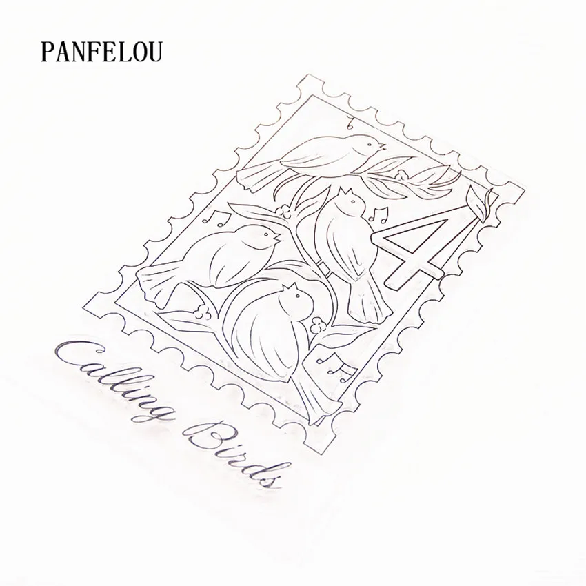 PANFELOU Поющие штампы с птицами прозрачные силиконовые резиновые мультфильм для