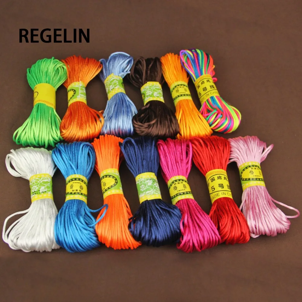 

Нейлоновый шнур REGELIN, 20 м/лот, 2,5 мм, китайский узел, макраме, шнур, плетеная веревка, DIY кисточки вышивка бисером, нить