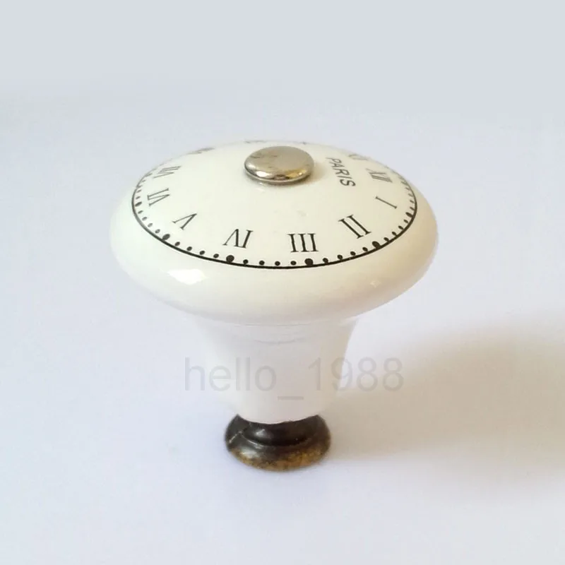 Креативные керамические часы ручка шкафа шкаф для шкафчика Потяните ручки