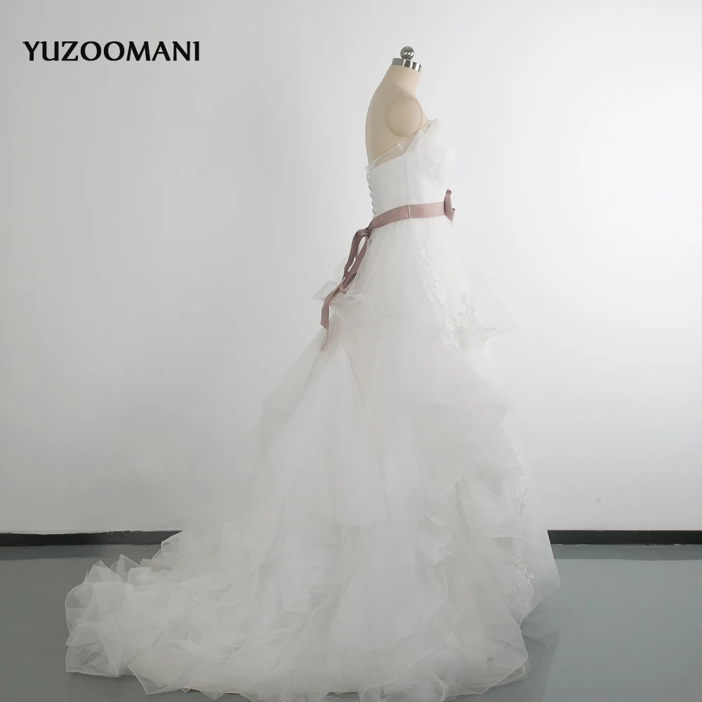 Yuzoomani 2018 Новая мода Line без бретелек слоистых драпировки минималистский суд Поезд