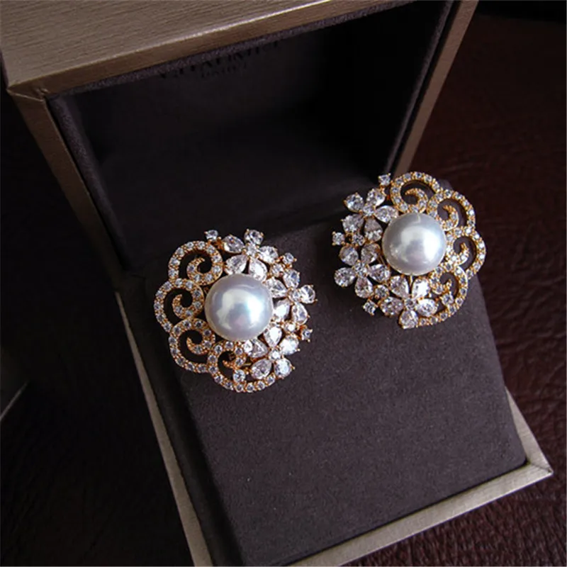 Серьги гвоздики женские с фианитом E0909G|aaa cubic zirconia|fashion stud earringsstud earrings |