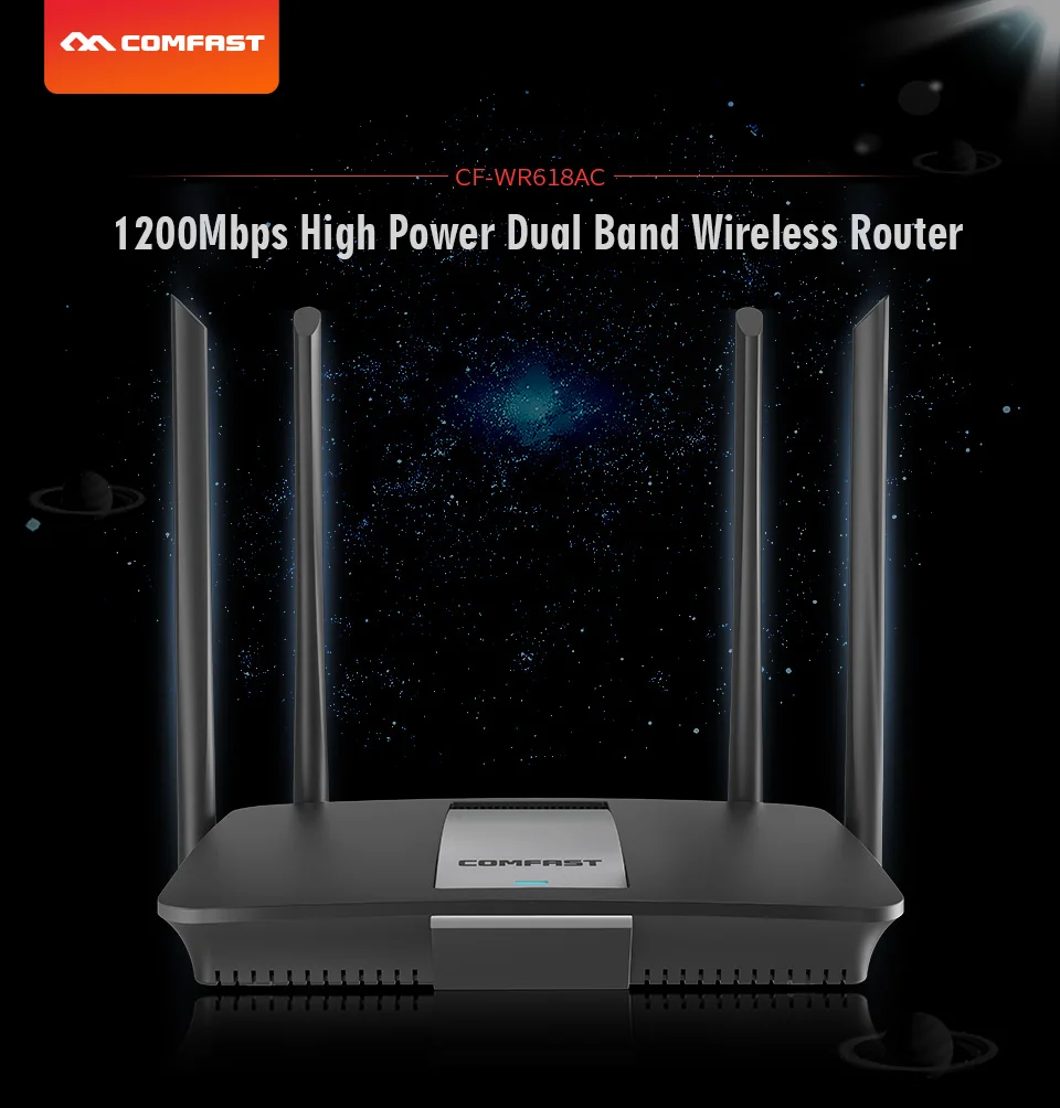 Comfast CF WR618AC 1200 Мбит/с беспроводной Wifi маршрутизатор двухдиапазонный 2 4G/5G 1 WAN + 4 LAN