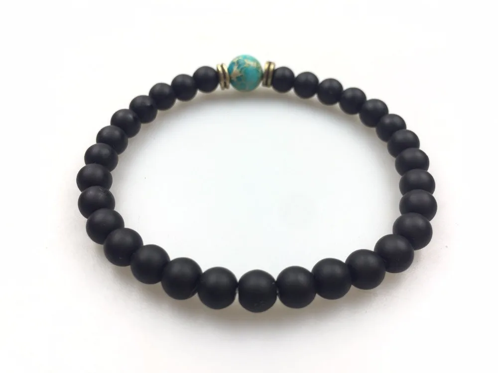 Natural Stone Bracelets 6MM Matte Onyx 8MM ImperialJasper Black Blue Regalite Bracelet Fashion Men's | Украшения и аксессуары