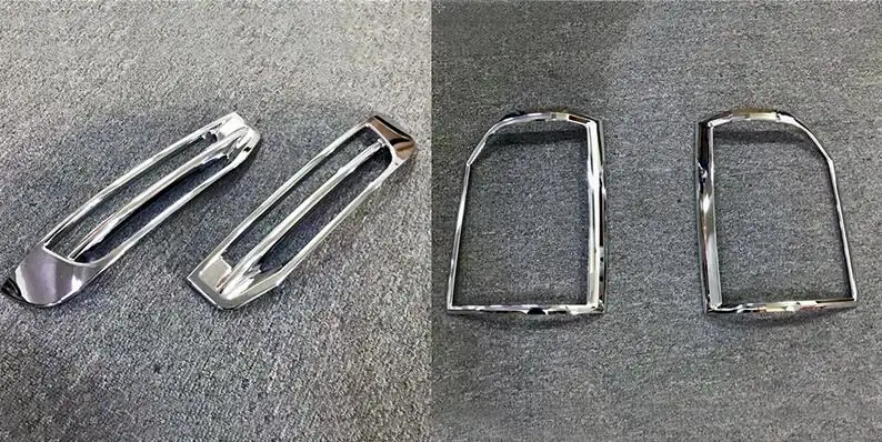 4PCS Для VW Volkswagen транспортер(T6) Caravelle 17-18 Хром спереди и сзади отражатель туман светильник абажур для лампы с металлическим каркаксом отделка туман светильник бампера - Цвет: 4PCS
