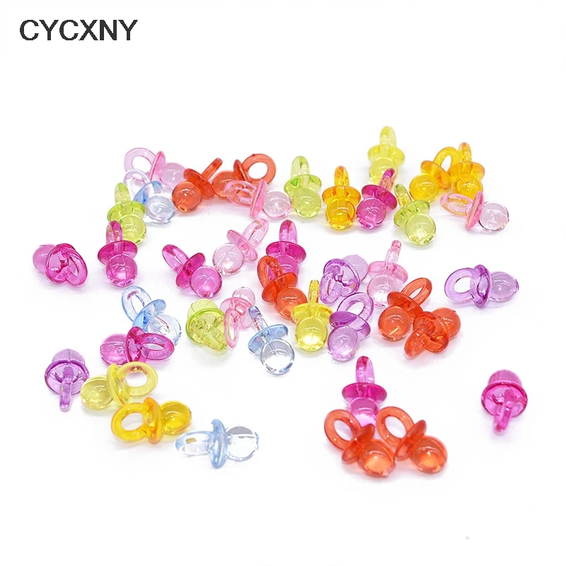 50pcs Mini Pacifier Baby Shower Favors Acrylic Confetti Table Decoration DIY Boy Girl Birthday Party Supply Kids Nipple | Дом и сад