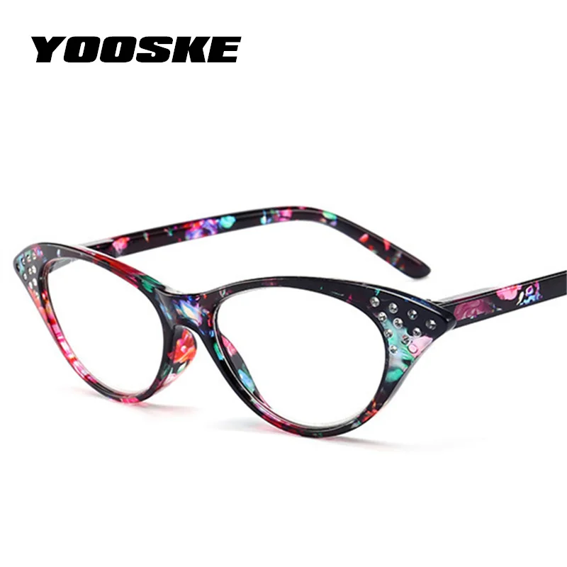 YOOSKE искусственный бриллиант очки для чтения кошачий глаз Для женщин