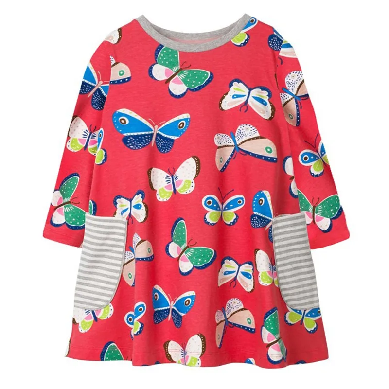 Jumping meters Stripe Dresses autumn winter baby clothes girl dresses long sleeve cotton toddler clothing dress fashion kid | Детская