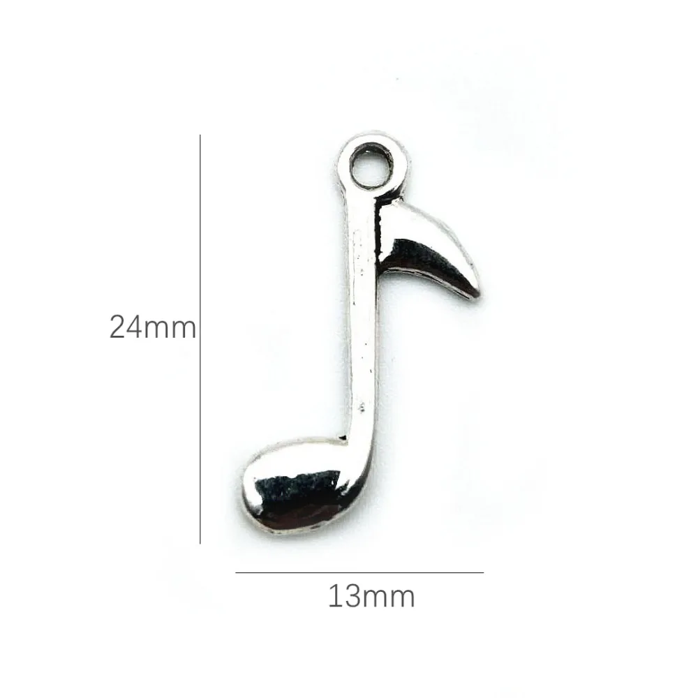 12pcs Charms musical note 24*13mm Antique Making pendant fit Vintage Tibetan Silver DIY bracelet necklace jewelry making | Украшения и