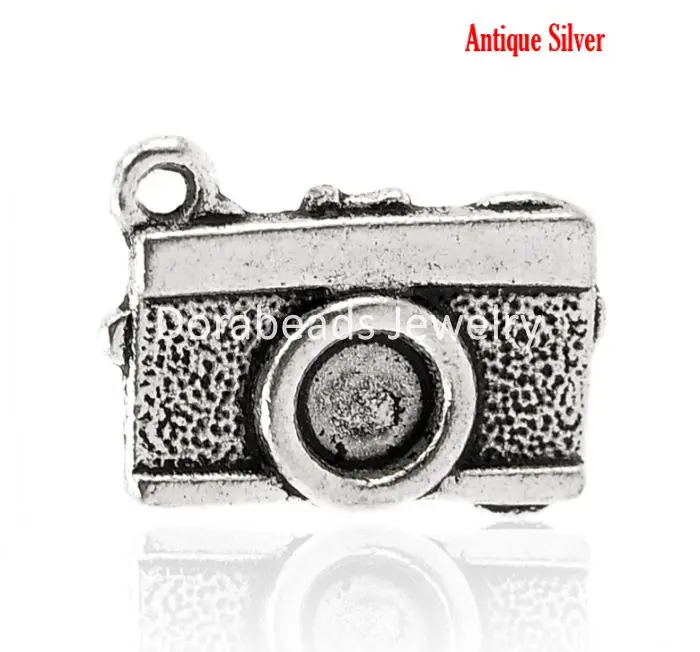 Doreen Box Lovely 50PCs Antique Silver Camera Charm Pendants 17x13mm(5/8&quotx4/8&quot) (B21414) | Украшения и аксессуары