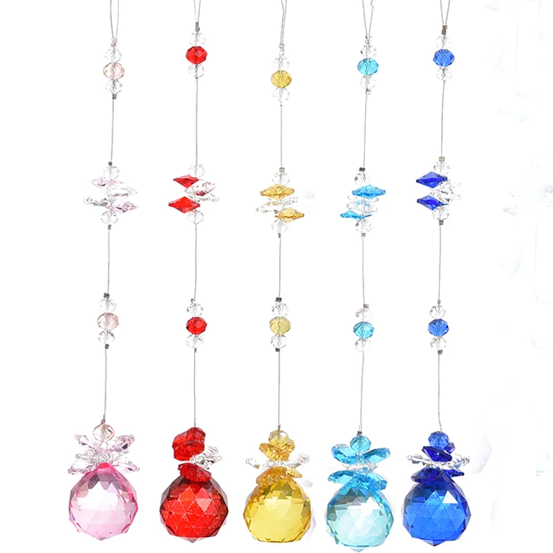 

5PCS/lot 20mm Glass Crystal Ball Prism Rainbow Maker Chakra Hanging Suncatcher Window Sun Catcher Gift