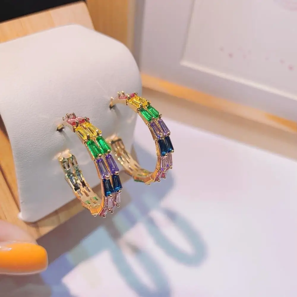 Роскошные необычные геометрические круглые Модные женские серьги HIBRIDE с