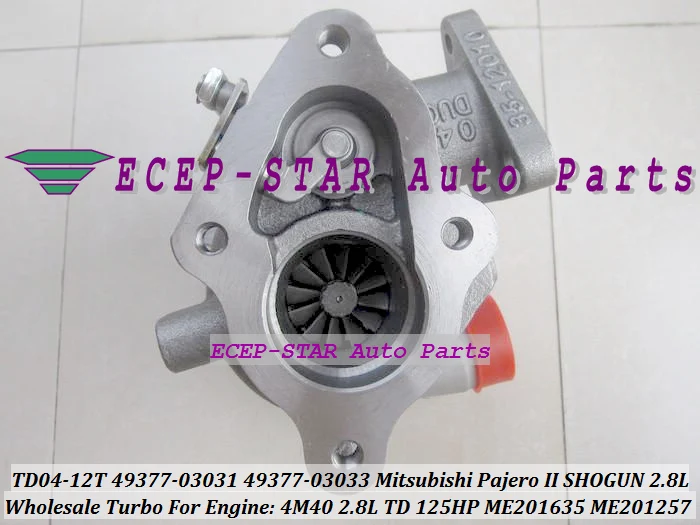 Турбокомпрессор TD04 49377-03031 49377-03033 ME201635 ME201257 для Mitsubishi Pajero II Shogun 4M40 2.8L масляный